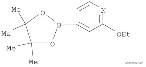 Molecular Structure of 957346-47-3 (Pyridine, 2-ethoxy-4-(4,4,5,5-tetramethyl-1,3,2-dioxaborolan-2-yl)-)